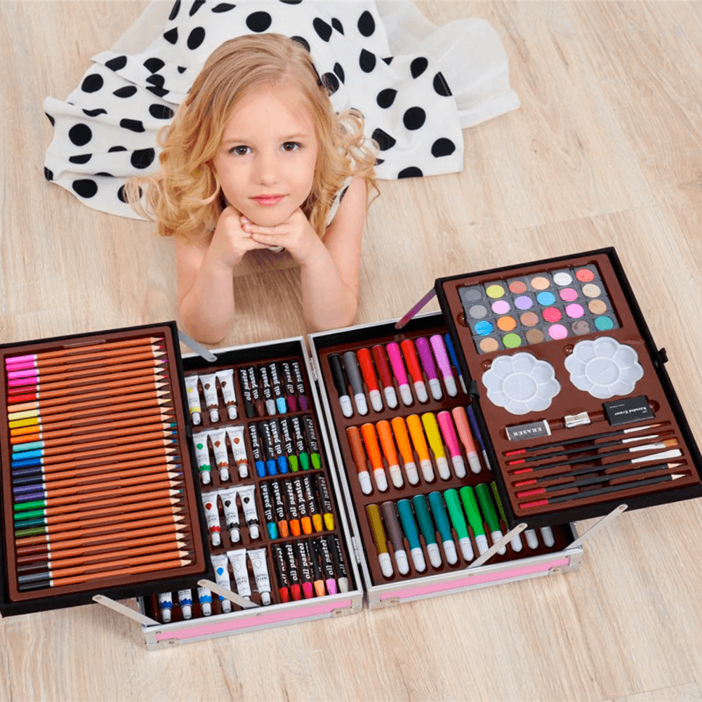 Art Set - 145pcs Coloring, Drawing and Painting Set with Case