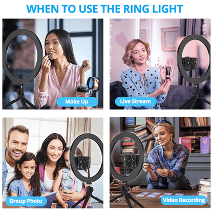 LED Ring Light 26CM with Tripod Phone Holder