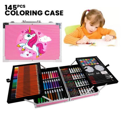 Art Set - 145pcs Coloring, Drawing and Painting Set with Case