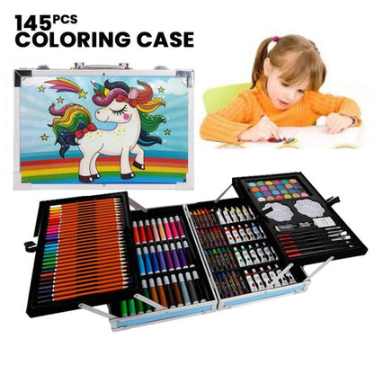 Art Set - 145pcs Coloring, Drawing and Painting Set with Case