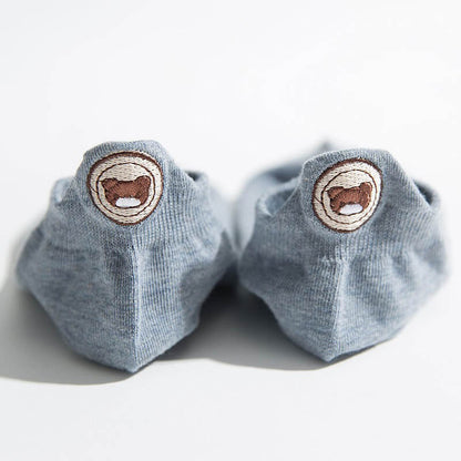 Bear Embroidered Ankle Socks