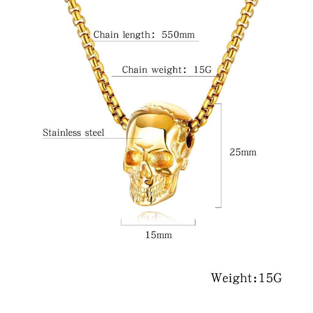 Fashion Skull Stainless Steel Pendant Necklace