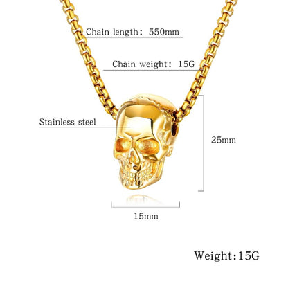 Fashion Skull Stainless Steel Pendant Necklace