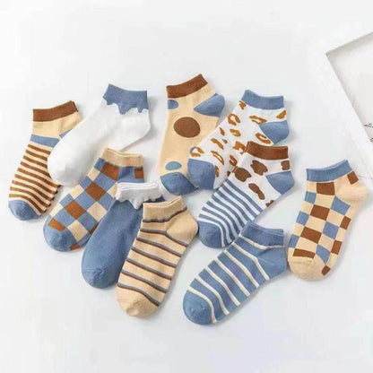 10 Pairs Abstract Ankle Socks