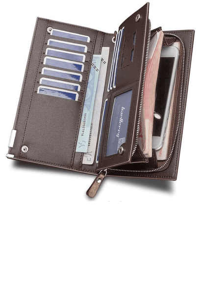 Baellerry Long Leather Wallet with Zipper - Buy 1 Take 1 Free