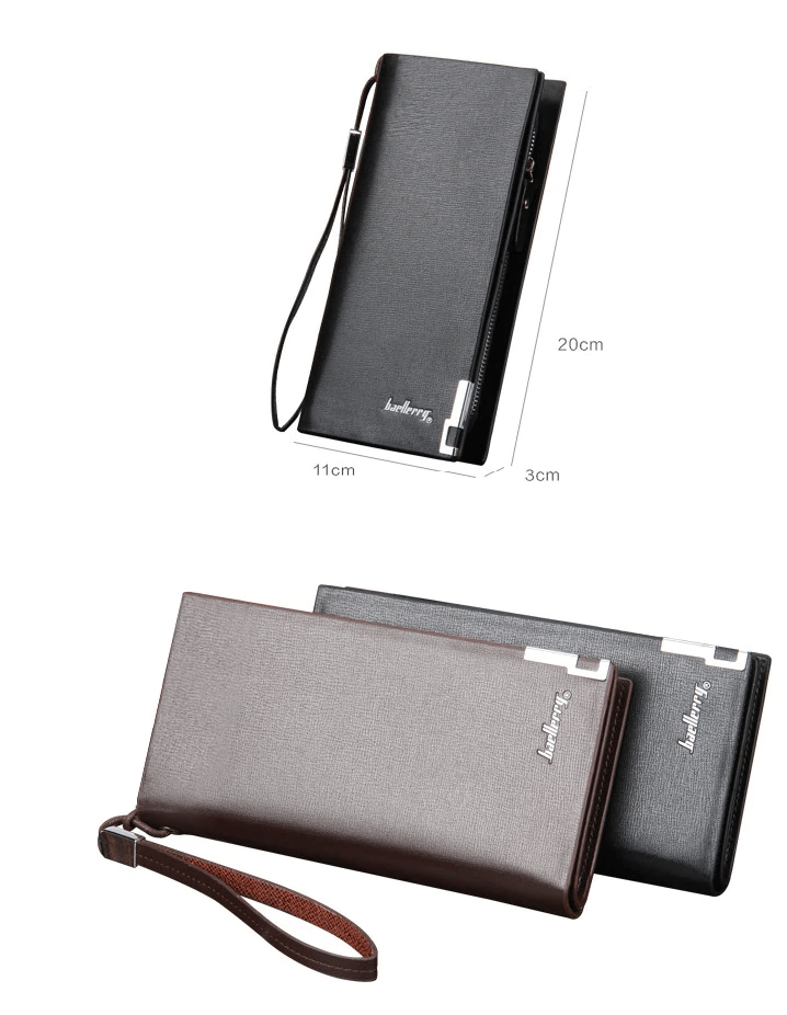 Baellerry Long Leather Wallet with Zipper - Buy 1 Take 1 Free