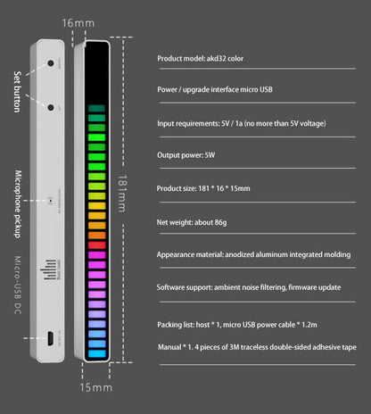 2021 New RGB Sound Pickup Ambient Light