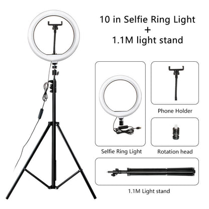 LED Ring Light 26CM with Tripod Phone Holder